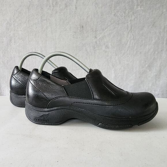 Dansko Shoes Womens 9.5 Black Leather Slip On Clogs Comfort Nurse Work EU 40 - Picture 2 of 12